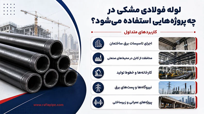 مزایا و مهمترین کاربردهای لوله فولادی مشکی