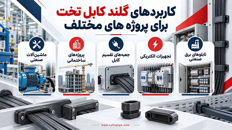 کاربردهای گلند کابل تخت در پروژه‌های مختلف